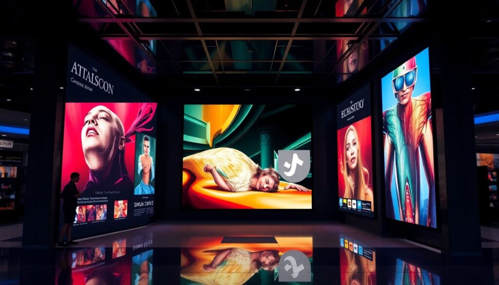 Гармония красок и стикеров в баннерной кампании - иллюстрация